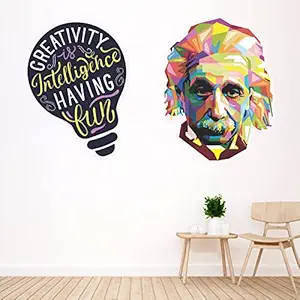iberry's Inspirational Motivational Quotes Wall Sticker, Creativity is Intelligence- 40 x 68 cm Wall Stickers for Study- Office-03