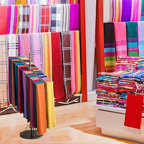 UWYTGF Multi Purpose Silk Scarf Double Row Display Stand Large Size Hijab Rack Floor Standing Pants Storage Organizers Home Space Saving for Cloakroom Retail Stores,170X50Cmx91C,150X50Cmx73Cm