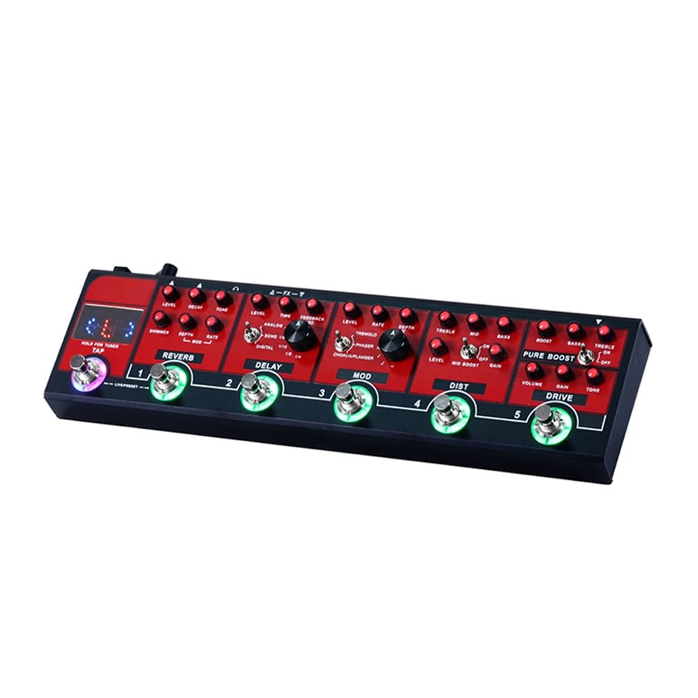 Efecto Modular Monobloque, Camión Rojo, Diseño De 5 Módulos, Compacto Y Portátil for Guitarra/Bajo