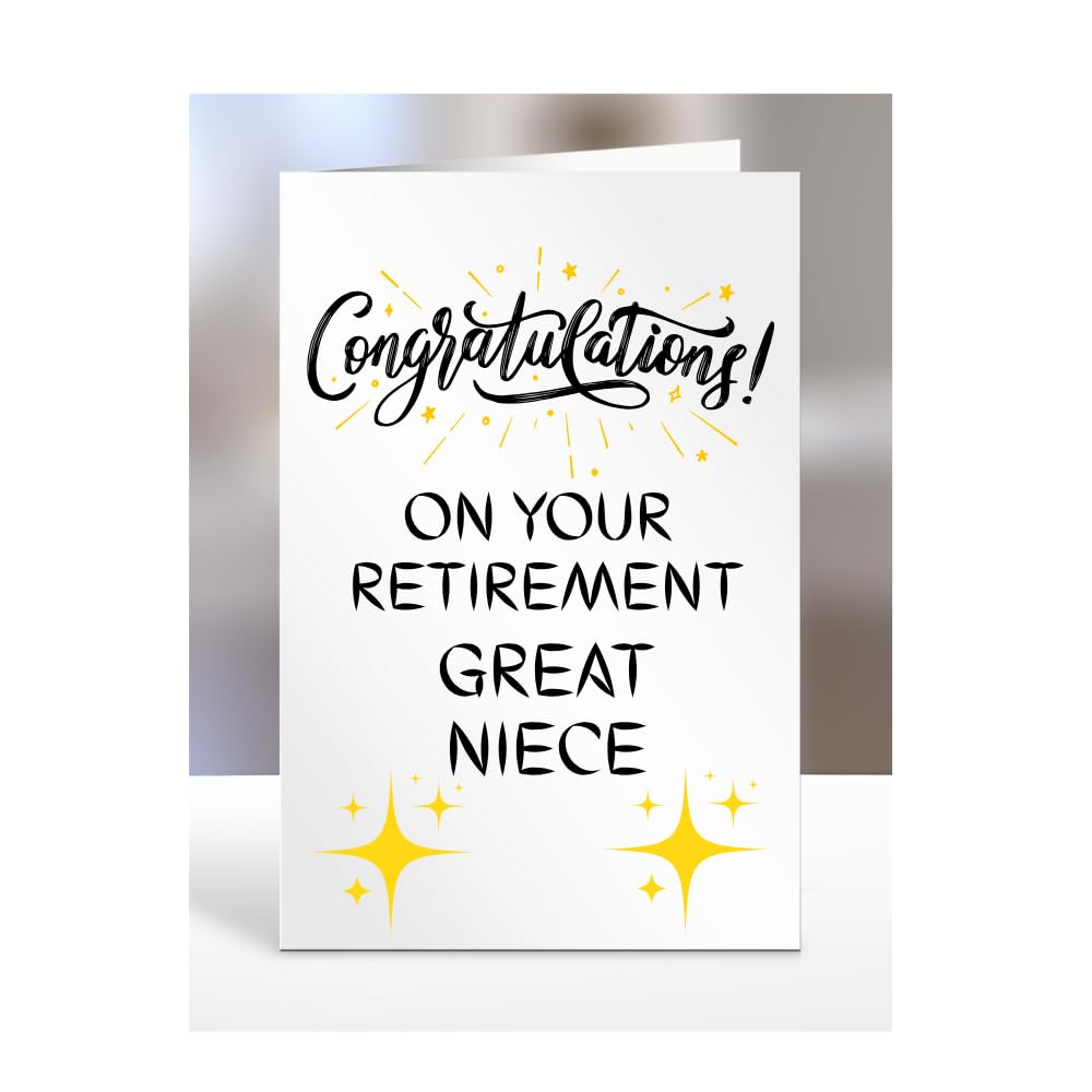 Congratulations on your retirement Great Niece Card, Gifts for Men, Women, Presents for Retired Man, Woman or Person, Greetings Card, Retire, A5-124_116 โ image 1