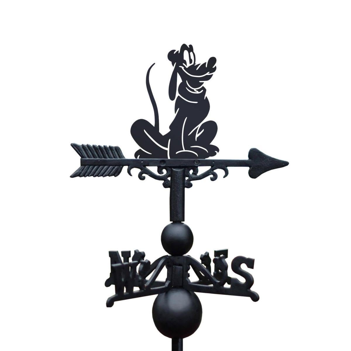 Black Cast Iron Large Cartoon Bloodhound Dog Weathervane - Outdoor Garden Roof Weathervane Ornament