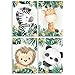 Klasse 4er Set Bilder Dschungeltiere Dschungel Panda Löwe Giraffe Zebra Dekobilder Kinderzimmer Babyzimmer Jungen Mädchen Baby Bilderset Poster DIN A4 Dekoration (ohne Rahmen)