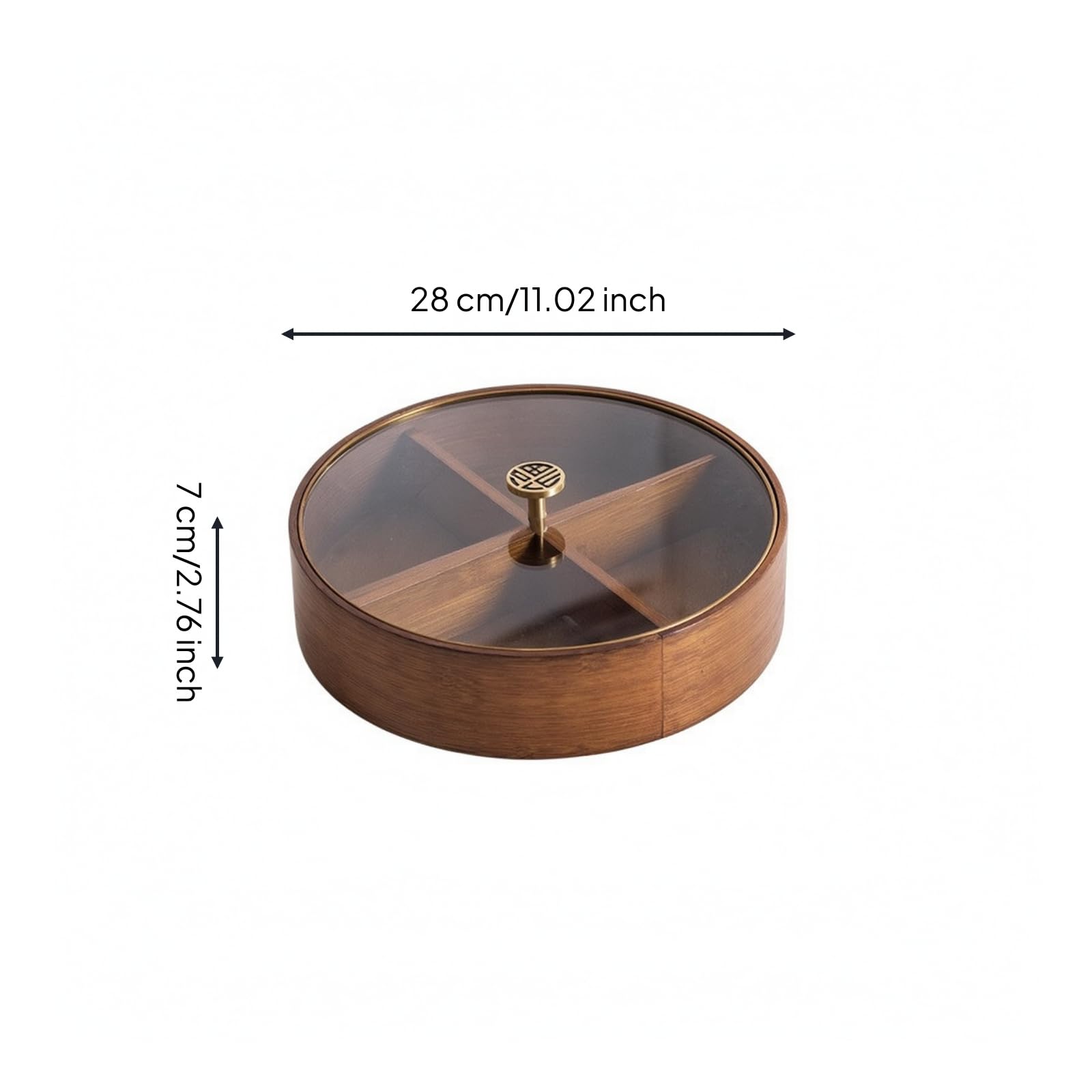 Recipien para con Divisiones, Style to 1, 28 × 28 × 7 Cm