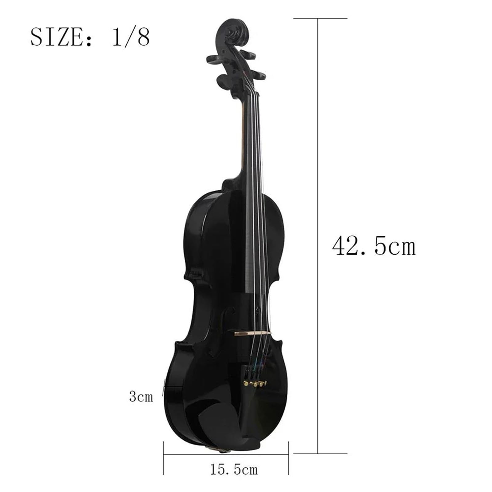 Czarny Instrument Strunowy Do Skrzypiec W Skali 1/8 Z Solidnym Drewnianym Futerałem I Akcesoriami Skrzypce Początkujących