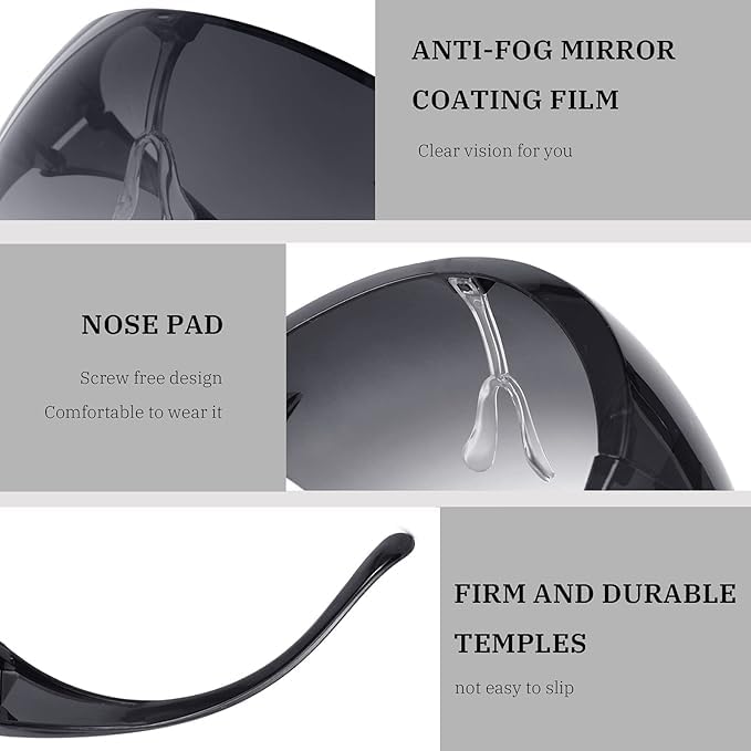 Image of Full Cover Face Visor Protective Glasses Multicolor Mirror Shield Sunglasses Anti-Fog Face Shield UV Protection Safety Protective Eyewear for Men & Women, Outdoor Riding, Dust & Wind Protection
