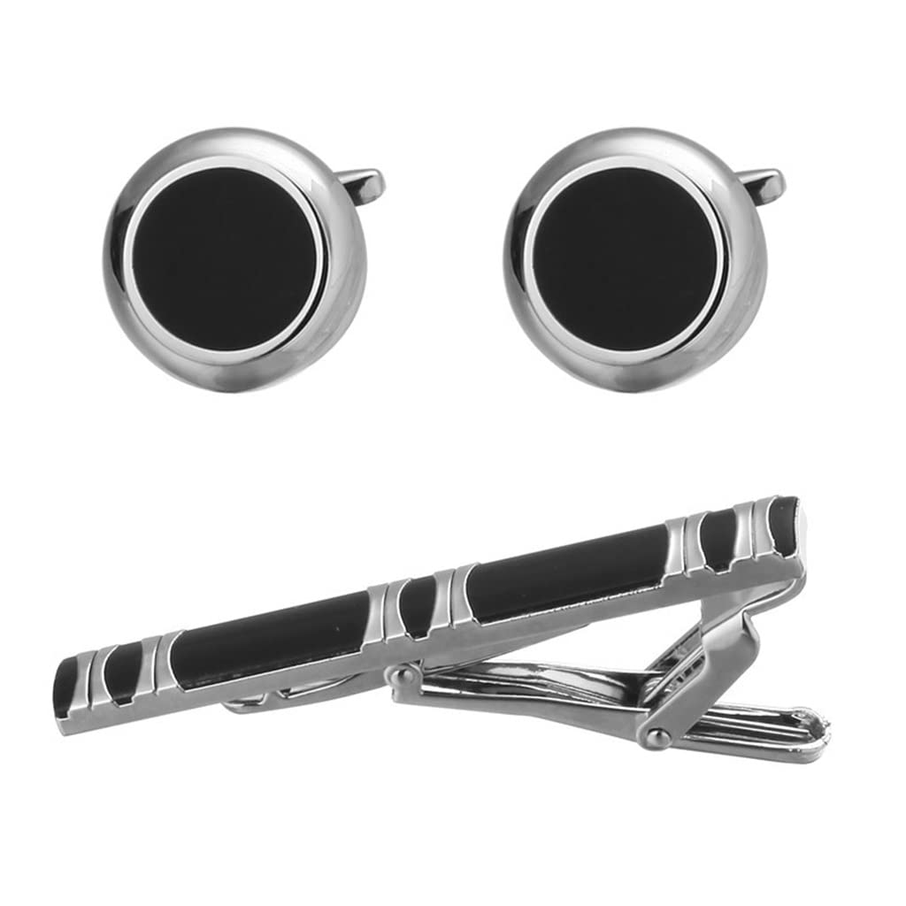 RWRAPS Gemelli Rotondi Set fermacravatta Fermacravatta Abbigliamento Incontri Gemelli Accessori Spille (D 1)