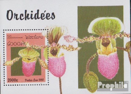 Prophila Collection Laos Michel.-No..: Block 161 (Completa Edizione) 1997 Orchidee (Francobolli per i Collezionisti) Piante / Funghi