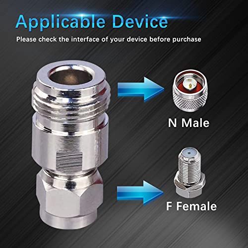 TUOLNK Adaptador coaxial N hembra a F macho 2 pzas miniatura 3