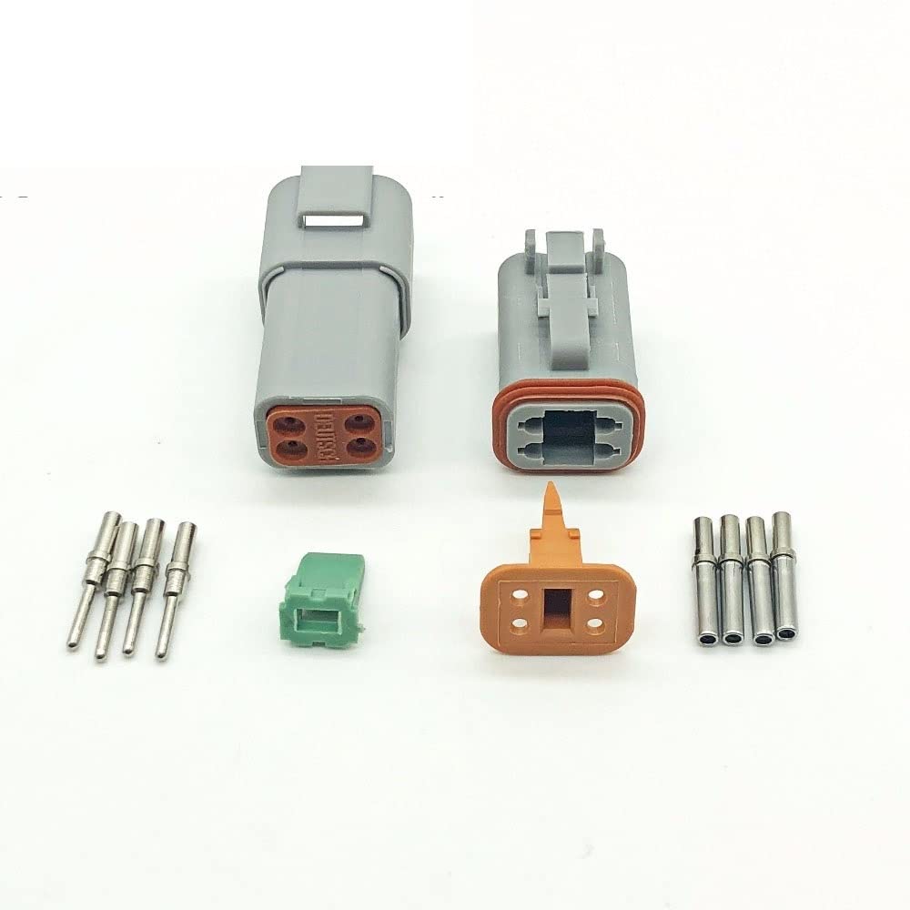 1 sets deutsch DT 2 3 4 6 8 12 Conector a prueba de agua AUTOMO AUTOMÁTICO DE PIN MAJO sellado automotriz con pines sólidos Tamaño 16-20 Awg(12P gray)
