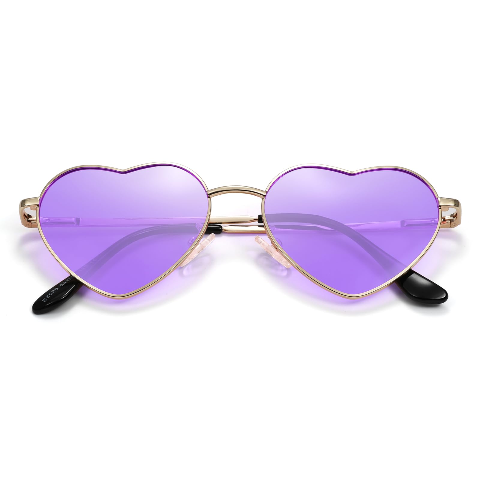 Eiuizah Polarized Heart Sunglasses for Women Men - Cute Trendy Sun Glasses Metal Frame UV400 Protection Lens