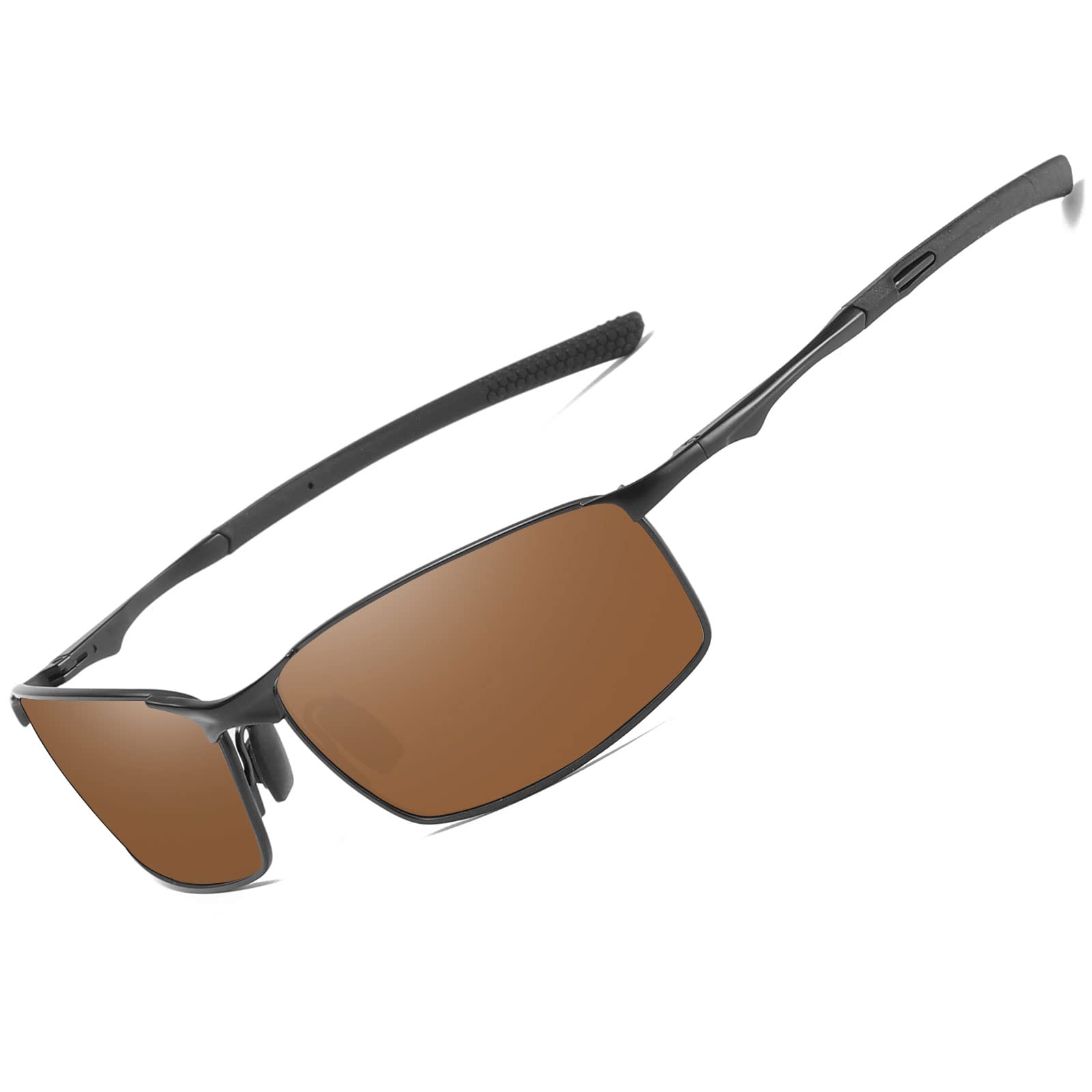 Occhiali da Sole da Uomo Donna Polarizzati Metallo Telaio Rettangolari Ultra Leggeri antiriflesso Protezione UV Moda Occhiali da Sole Cat 3 CE