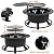 Yaheetech 32in Fire Pit Outdoor Wood Burning Firepits Outdoor Fireplace with 18.5 Inch Swivel Cooking Grill Grate & Poker Fire Bowl for Camping, Backyard, BBQ, Garden, Bonfire