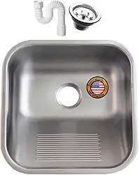 Tanque Inox Lvanderia American Steel 40X40 Fosco Acetinado 22L Inox 304 + Válvula
