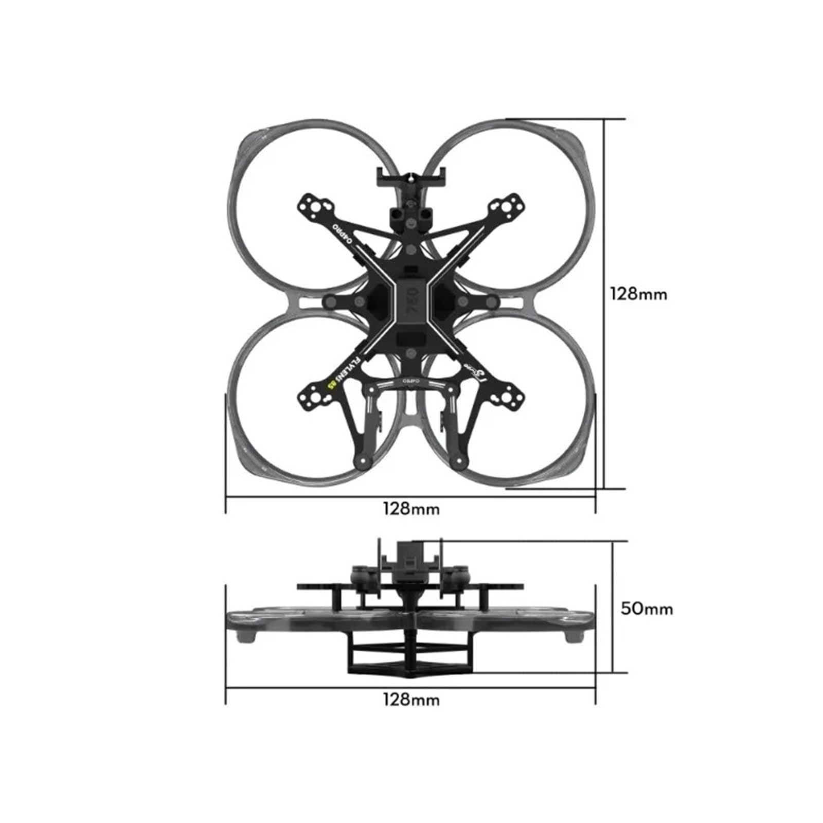 Kit telaio drone da 2 pollici, compatibile con DJI, O3 O4 O4PRO