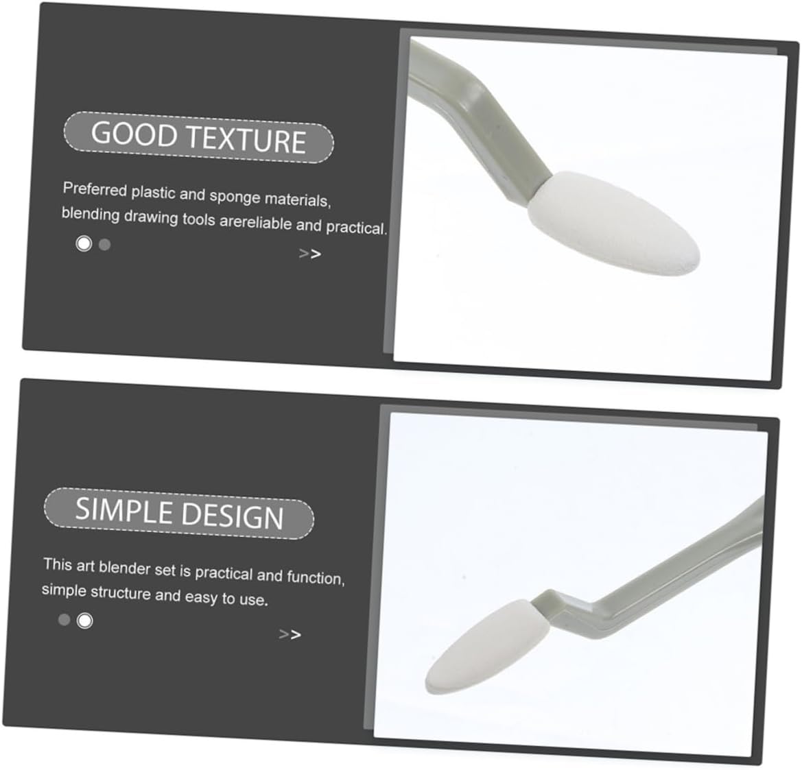 HAPINARY 2sets Sketch Wiper Art Blender Tools for Beginners Lightweight Sponge Eraser with Comfortable Grip for Blending and Cleaning Detailed Drawings