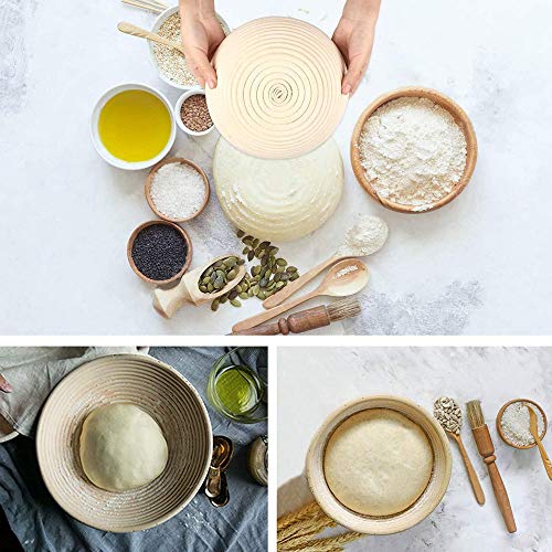 Natural Rattan Sourdough Proving Basket with Linen Liner Cloth Round Bread Proofing Bowl for Placing Fruit Dough, Sweet - Image 4