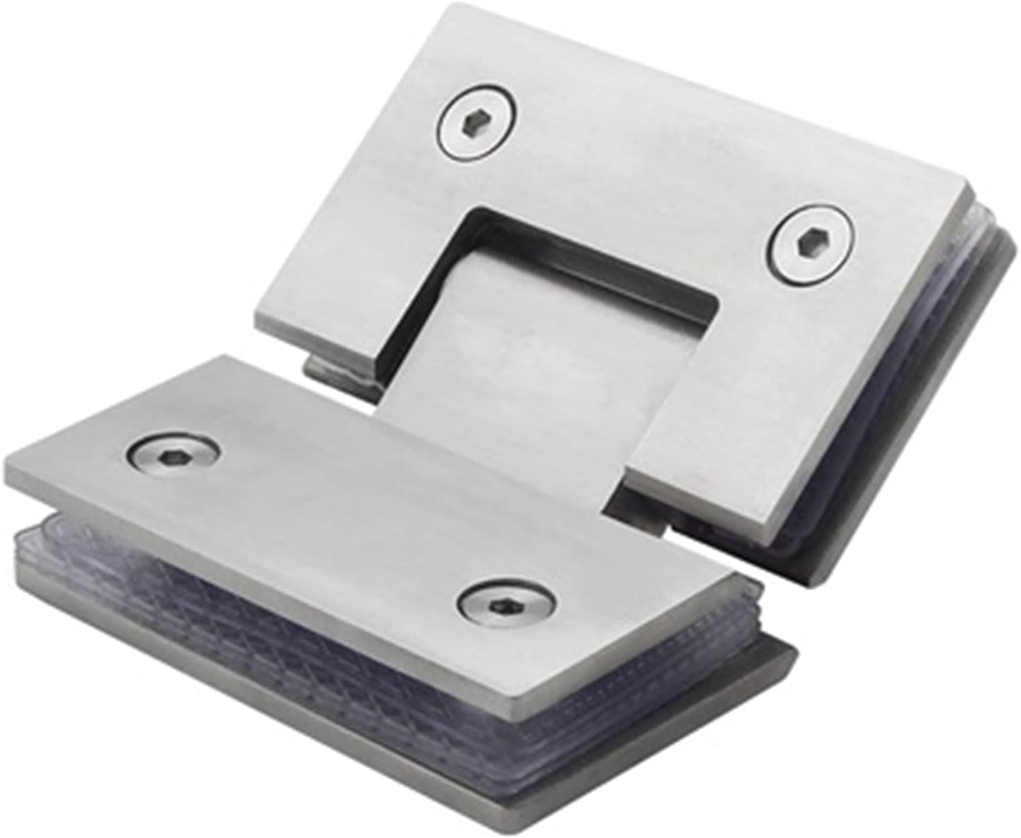 Kuayeocf 304-135 Hinges 1Pc Brushed Stainless Steel Frameless Glass Door Bathroom Clamp Heavy Duty Hinge(304-135)