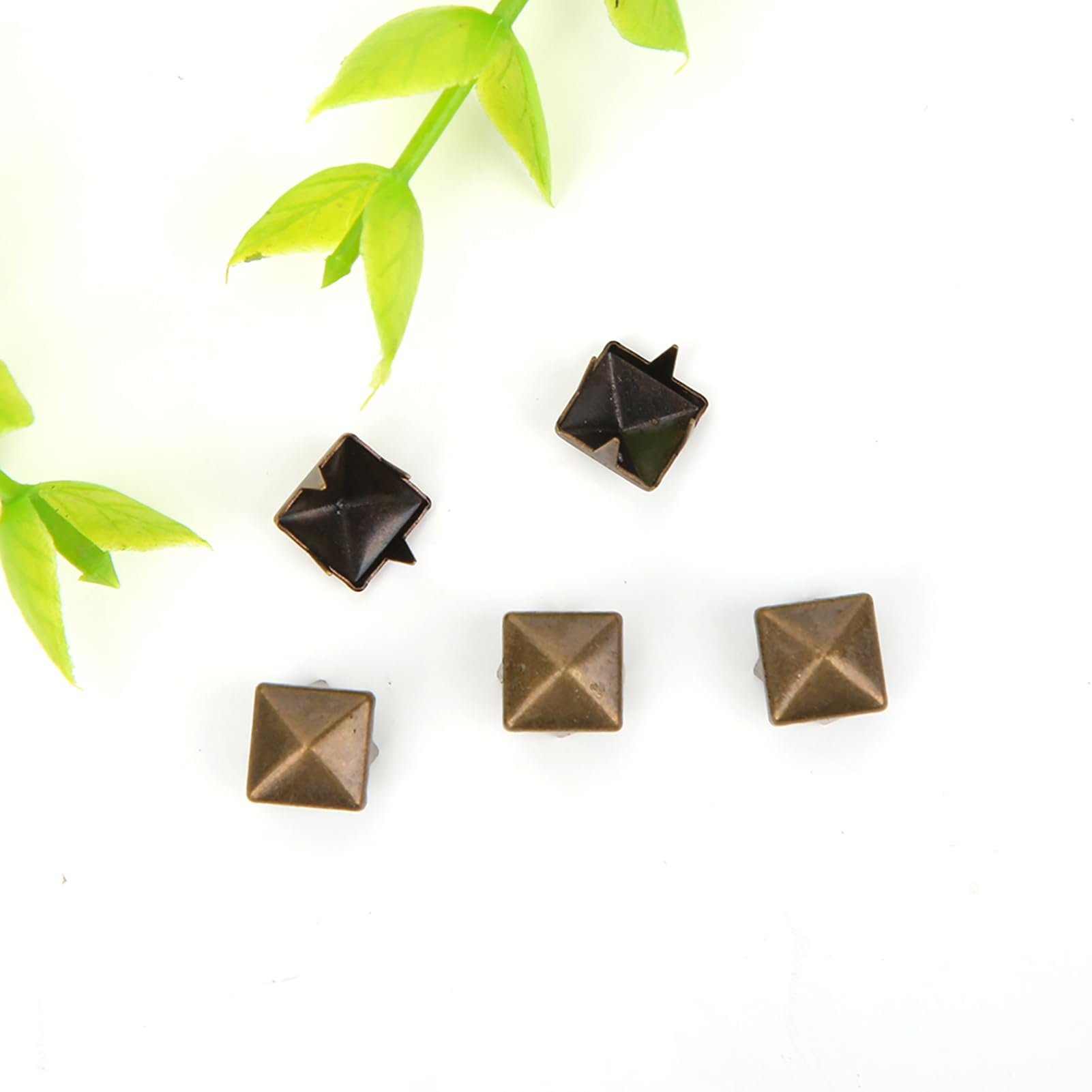 400 Sets Four-Jaw Square Spike Studs - 6mm Bronze, DIY Leathercraft Rivets For Clothing, Bags, Shoes - View #9