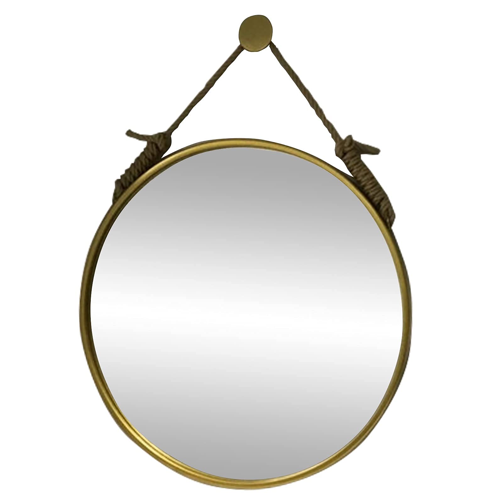 TYUHDUYUR Round Wall Mirror Hanging Mirror for with Rope Wall Decor Round Floating Mirror Bathroom Makeup Mirror Metal Frame with Hanging Chain Simple Style Gold Home Decoration / 7