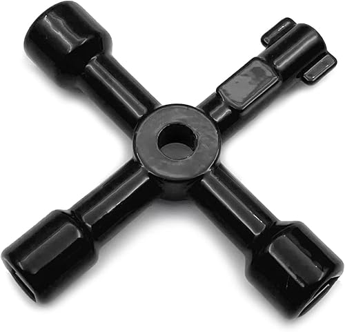 Miniatura 2 de QYQRQF Llave utilitaria multifuncional de 4 vías, llave cruzada universal 4 en 1, llave cuadrada triangular de acero inoxidable para medidor de gas