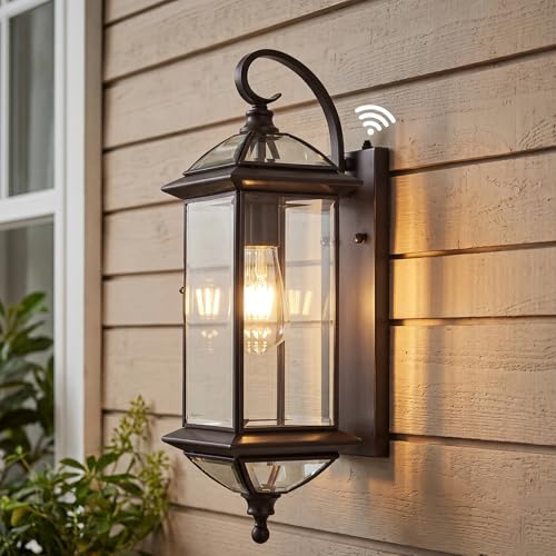 GAAZIE Solid Copper Dusk to Dawn Outdoor Wall Lantern, 20' Large Entry Oil Rubbed...