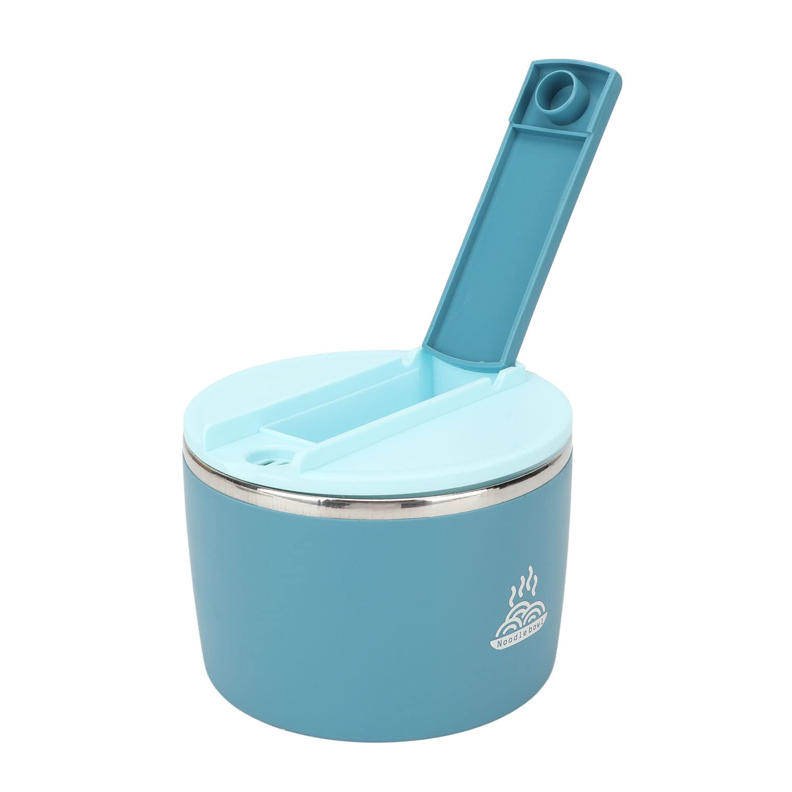 Kuchenka mikrofalowa Ramen Bowl zestaw, 1200ml ze stali nierdzewnej szybkie gotowanie makaron z pałeczkami i Spork Pokrywka Uchwyt Natychmiastowy makaron miska (niebieski)