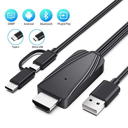 Onvian 2-in-1 USB Type C/Micro USB to HDMI Cable, 6.6ft MHL to HDMI
