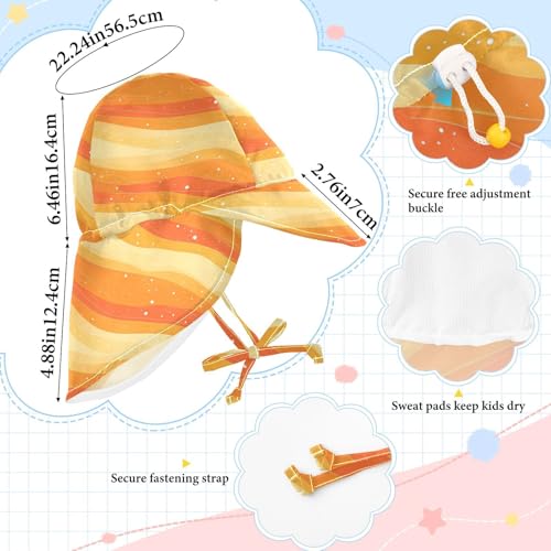 Abstract Glitter Yellow Water Wave Infant Toddler & Kids Sun Hat Baby Boys Summer Hat Baby Girls' UV Protection Neck Flap Beach Essentials4