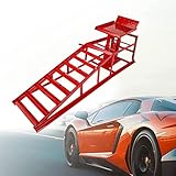 Hydraulic Car Ramps 10000lbs 5T Hydraulic Ramp with Hydraulic Jack Auto Car Truck Service Ramp Hydraulic Lift Car Ramps Heavy Duty Steel Car Ramp, 1-Pack