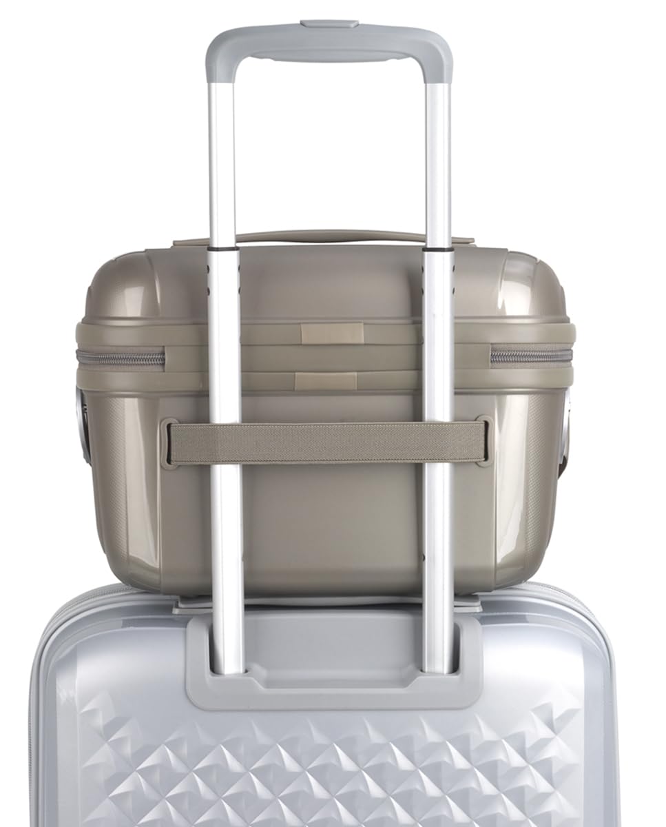 Gabol - Neceser de Viaje Rígido Queens 32x23x19 cm - Peso 0,83kg con Capacidad 13,7L - Acople a Maleta y Clasificador Interior - Diseño Español en Polipropileno - Resistente y PVC Free - Champagne