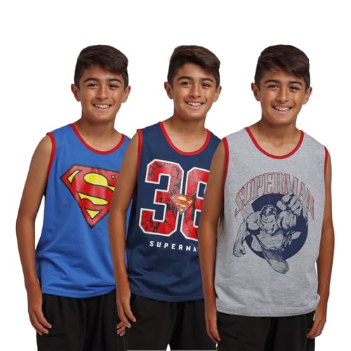 Bioworld Superman 38 Logo Boys 3-Pack Tank Top Set-10