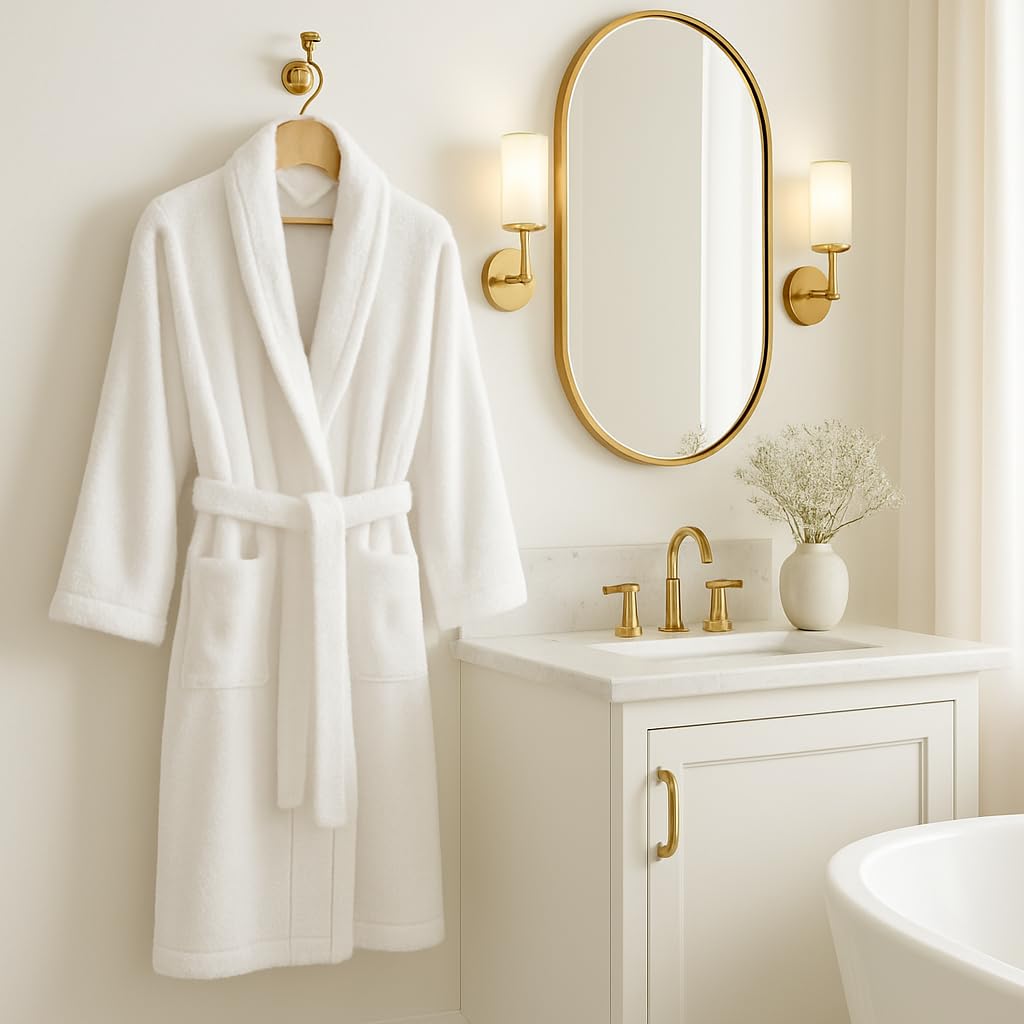 DECASATEXTIL Albornoz Mujer y Hombre - Bata Baño Unisex Ducha 100% Algodón 450g/m² – Suave, Secado Rápido y de Larga Duración