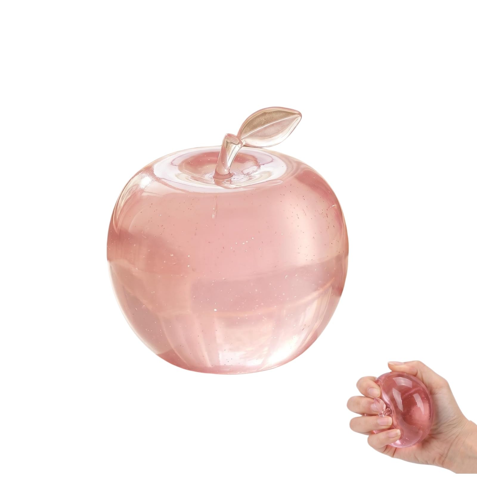 Mtbricey 2 PCS Apple Squishy Fidget Toys Stress Balls Squeezy Squishies Fruit Sensory Stress Relief Toys for Adults Anxiety Relief Desk Toy Realistic Soft Squeeze Fruit Fidget （Pink） — image 1