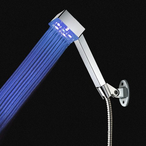 Aubig LED Duschkopf mit RGB Farbwechsel LED Beleuchtung, Quadratische LED Handbrause, Brausekopf, Wellnessbrause, Duschbrause, Brause, showerhead, Dusche Sprühkopf für Badezimmer Cover