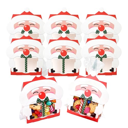 Genérico Bolsas para galletas de Navidad – 8 piezas reutilizables contenedores festivos – Bolsas de panadería de Navidad – para pastelería, galletas, comida, magdalenas, brownies, donut,