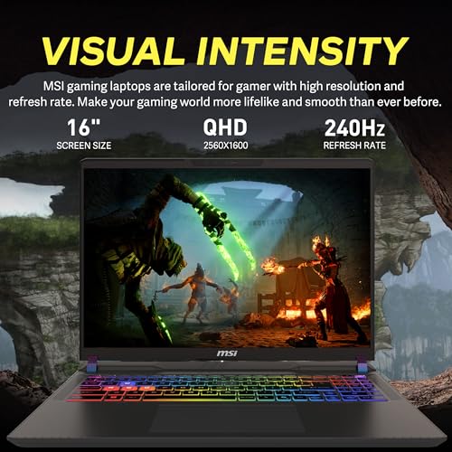 Image of MSI Vector 16 inch QHD 240Hz Gaming Laptop, AMD Ryzen 9 8940HX, NVIDIA GeForce RTX 5070Ti 12GB GDDR7, 64GB RAM, 4TB PCIe SSD, Backlit Keyboard, Wi-Fi 6E, Copilot, Win11 Pro, Gray, 1TB Docking Station Set