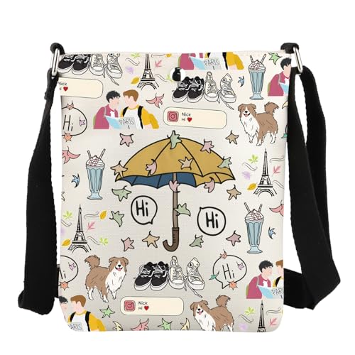 JYTAPP Hi Hi Umbrella Heart Stop TV Show Crossbody Bag Merch Umbrella Hi Merch LGBT Movie Gift Heart Stop Leaves Bag