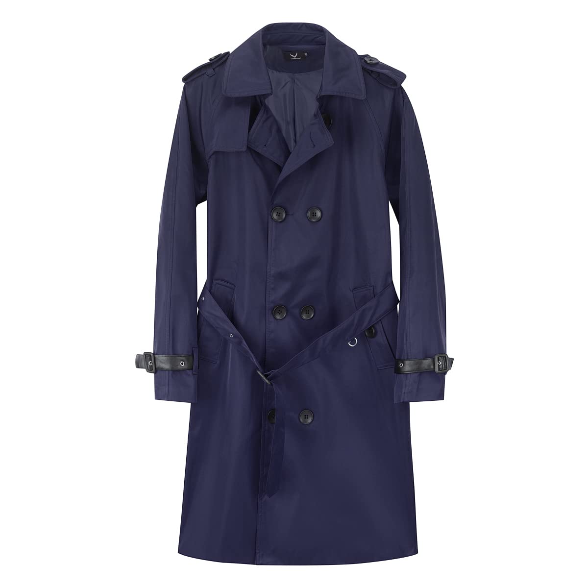 Manteau Homme Longue Trench Coat Hiver avec Ceinture Double Boutonnage Pardessus Col Revers Outwear Parka