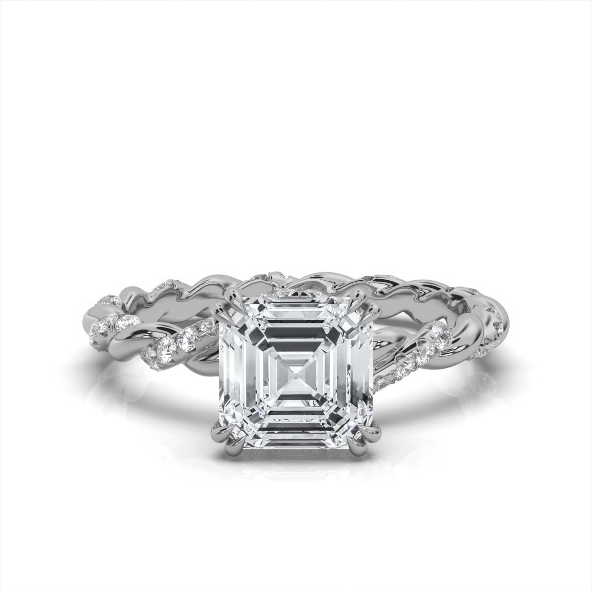 4 CT Moissanite Ring 10K 14K 18K Solid Gold & 925 Sterling Silver Twisted Vines Moissanite Engagement Ring Christmas Gift For Women