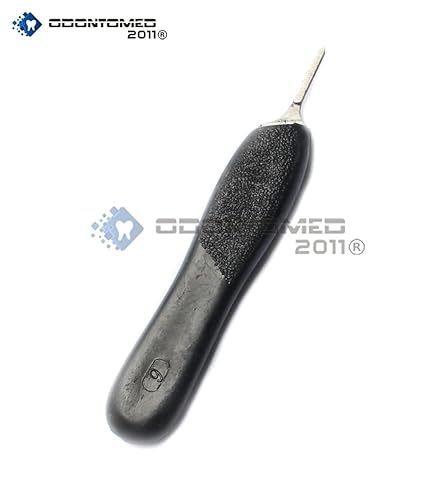 Miniatura 2 de OdontoMed2011 Mango de cuchillo de bisturí #6 Mango de plástico negro veterinario, instrumentos dentales