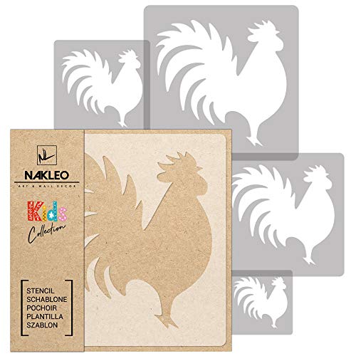 NAKLEO-5-pcs-Reusable-Plastic-Stencils-Rooster-Animal-Farm-134-to-35-Pattern-Children-Kids-Painting-Template-Room-Decor-Craft-DIY-Wall-Furniture