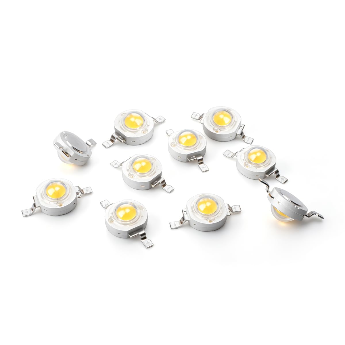 Innfeeltech 10 Pcs High Power Led Chip, 3W Warm White Blub Lamp Beads DC 3.0-3.4V, 3000-3500K