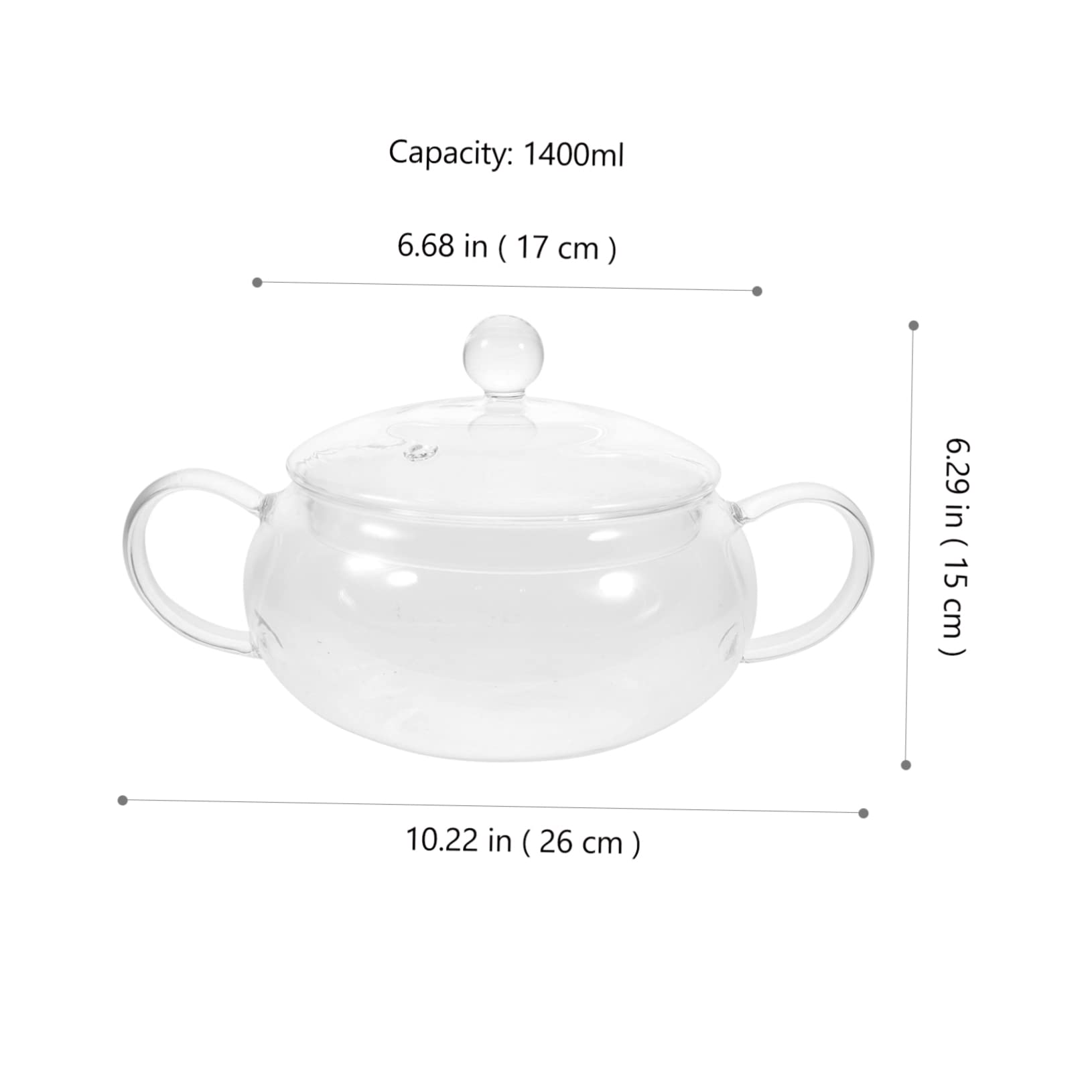 Ciieeo Transparent Glass Cooking Pot Borosilicate Stew Pot Lid Versatile Kitchen Cookware for Soup Noodles and Vegetables Stovetop Safe