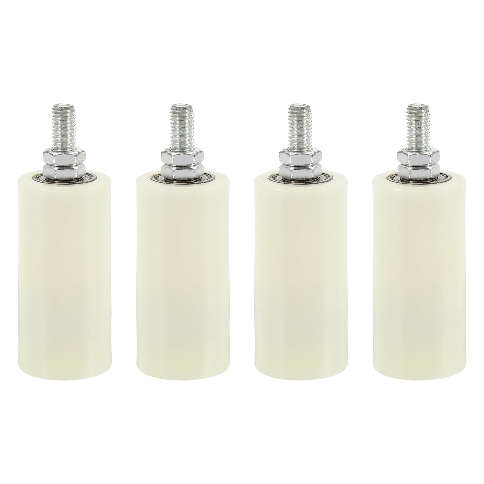 PATIKIL 100mmx50mm Slide Gate Guide Roller, 2Set Adjustable Nylon Rollers for Sliding Rolling Gate of Balconies Bedrooms Bathrooms Shops Industry, White