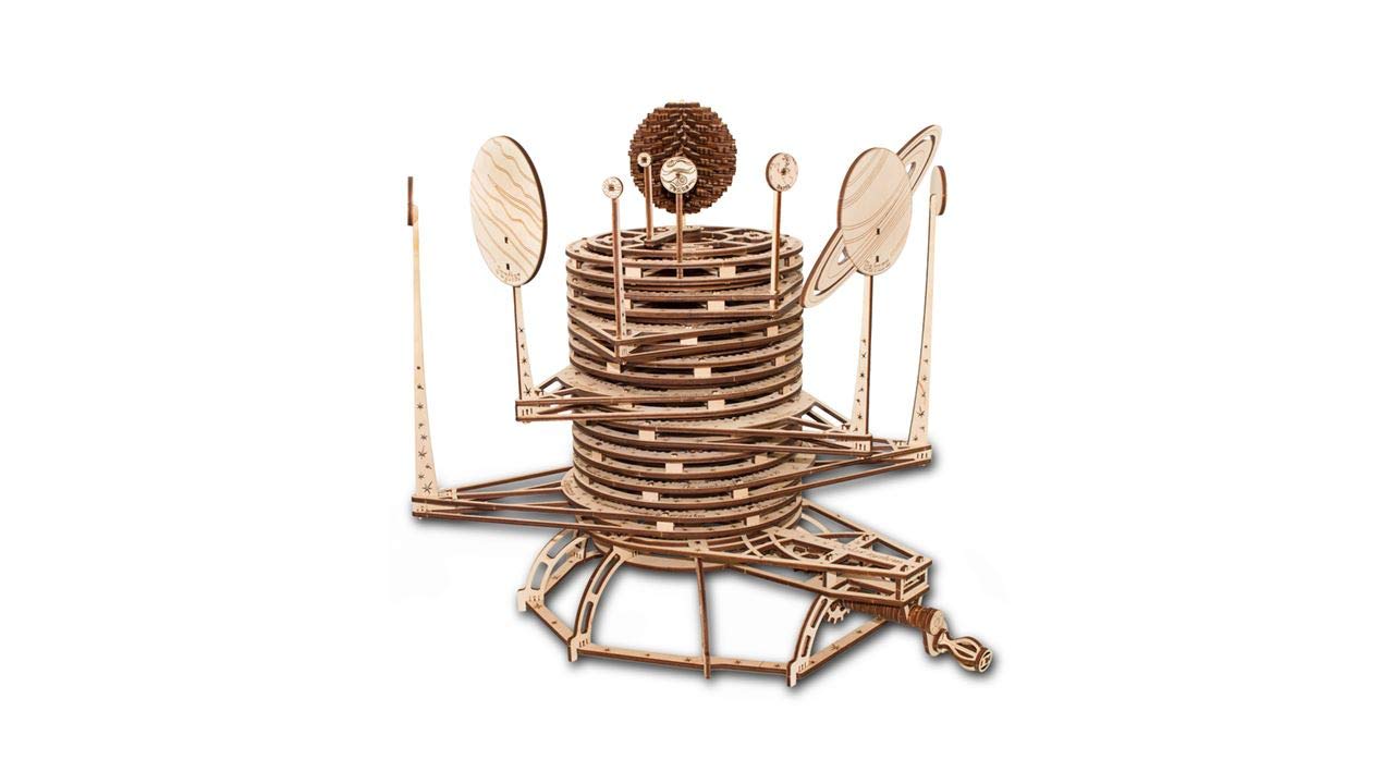 EWA Eco-Wood-Art Solar system PLANETARIUM- Three-Dimensional Mechanical Wooden Puzzle for Adults and Children-Assembly Without glue-534 Pieces, Natural