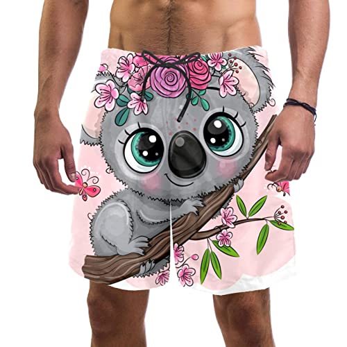 Short de plage koala fleurs et papillon pour hommes Lurnise