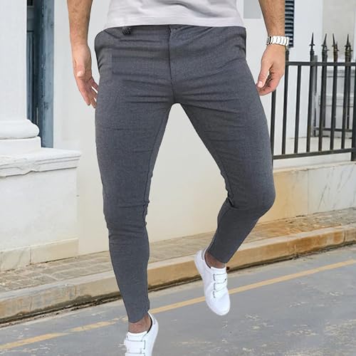 Men's Fashion Stretch Dress Pants Slim Fit Plaid Skinny Long Pants Casual Business Golf Dress Pant 2025 Trendy2