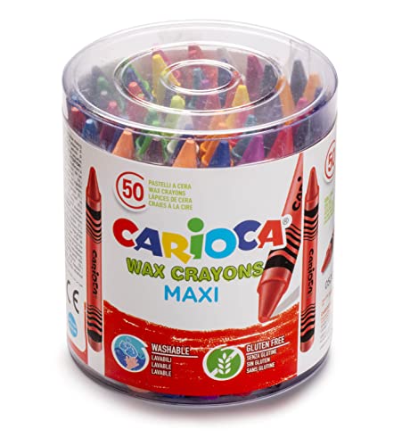 Carioca Pastelli Maxi Wax per Bambini, 50 Pezzi