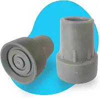 Ponteira de Borracha para Muleta, 19mm, Cinza, com Anel Interno Anti-ruído e Ventosa para Melhor Aderência