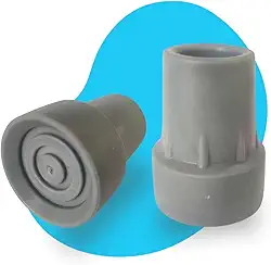 Ponteira de Borracha para Muleta, 19mm, Cinza, com Anel Interno Anti-ruído e Ventosa para Melhor Aderência